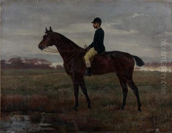 Cavalier Sur Sa Monture Oil Painting by Helene Buettner