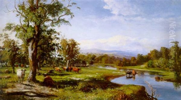 Terinallum Emu Creek, Near Darlington, Victoria Oil Painting by Abraham Louis Buvelot