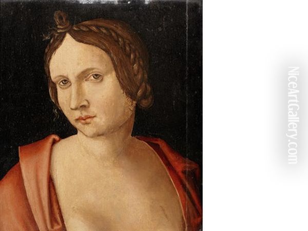 Portrait Of A Lady, Bust-length, In A Red Robe Oil Painting by Cornelius Buys the Younger