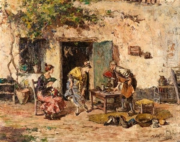 El Zapatero Remendon Oil Painting by Maximo Juderias Caballero