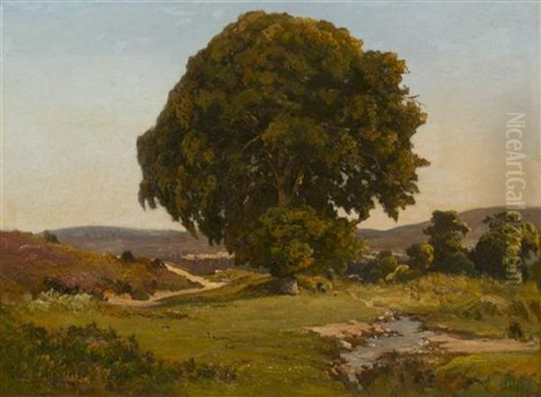 La Vezere Aux Eyzies Oil Painting by Louis Alexandre Cabie