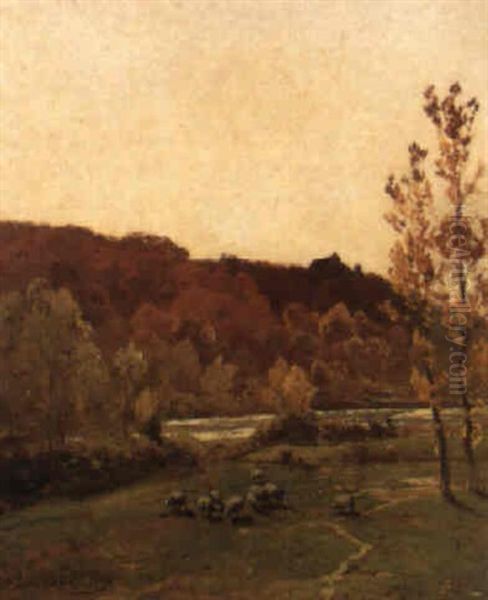 Landschaft Oil Painting by Louis Alexandre Cabie