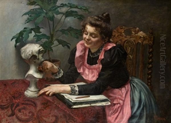 La Caricia Oil Painting by Fernando (cabrera) Canto