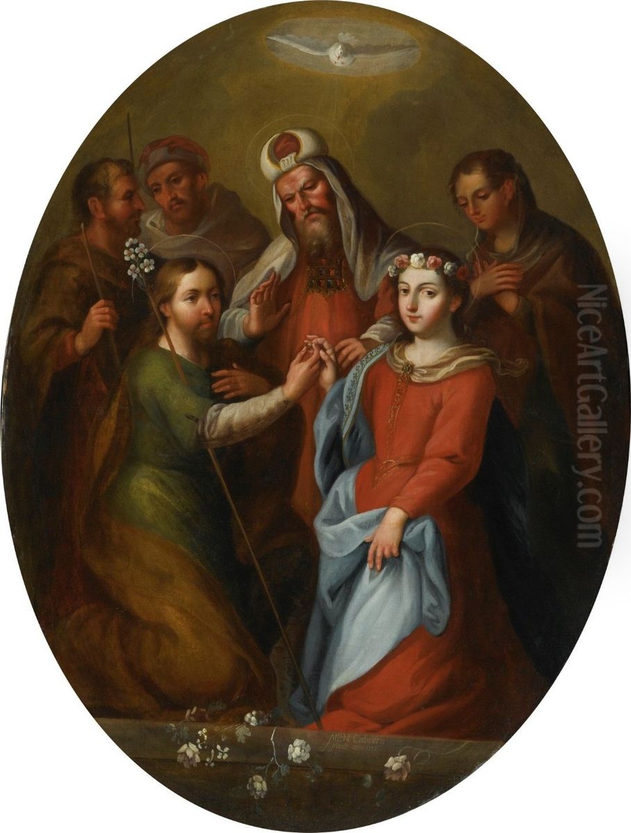 The Marriage Of The Virgin Oil Painting by Miguel Cabrera