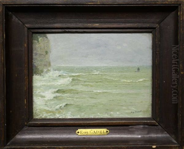 Mer Houleuse Proche De La Falaise Oil Painting by Eugene Cadel
