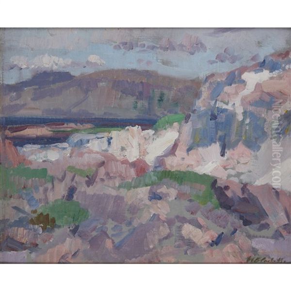 The Burg From Below Ard Annraidh, Iona Oil Painting by Francis Campbell Boileau Cadell