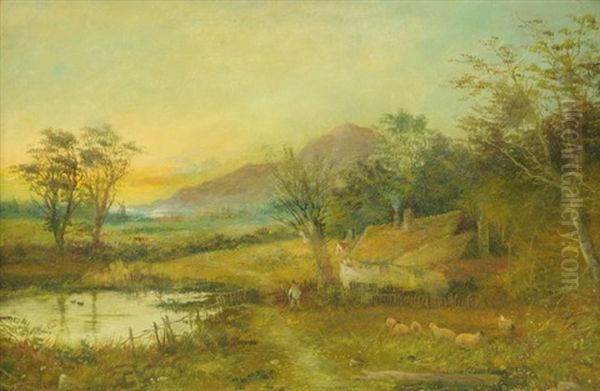 Landscape Scene Oil Painting by Walter Wallor Caffyn