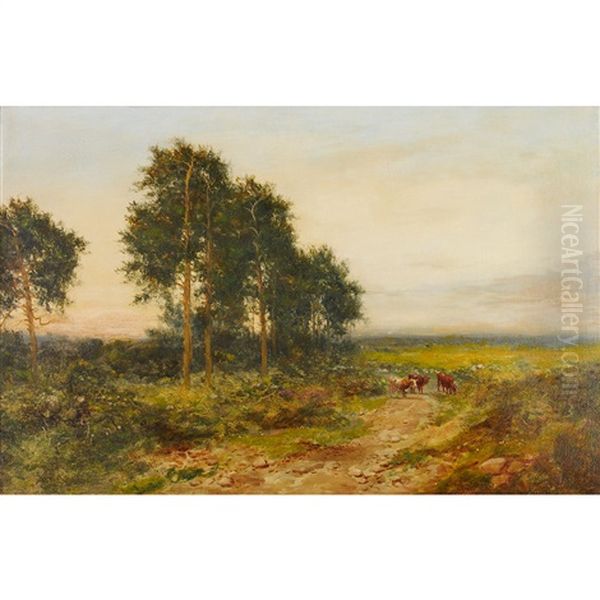 Cattle On A Path Oil Painting by Walter Wallor Caffyn