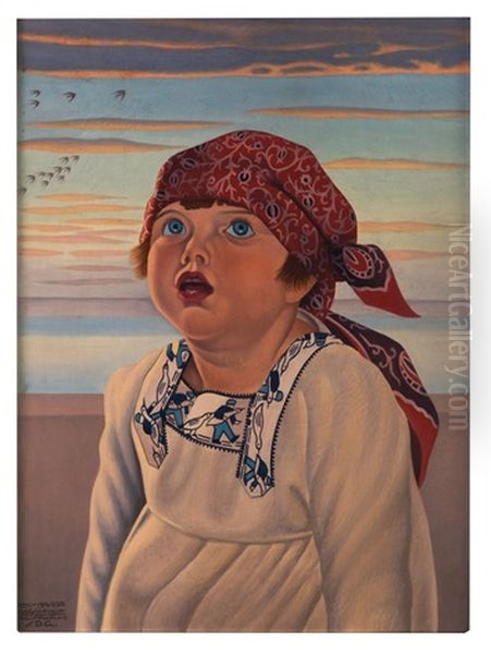 Ritratto Di Bambina (liliana) Oil Painting by Cagnaccio Di San Pietro