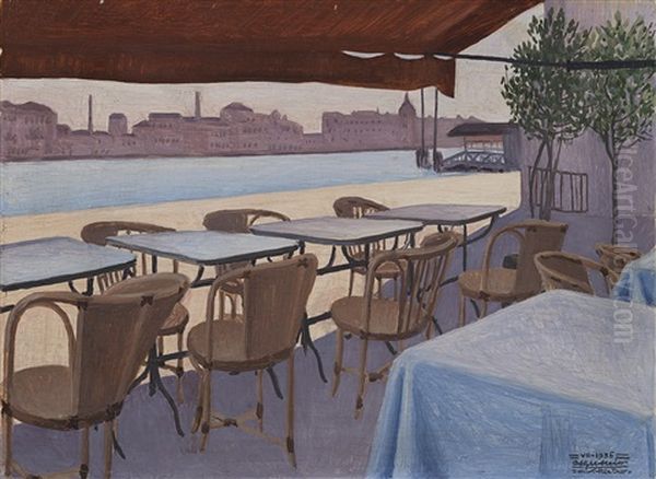 Caffe Bergamini Oil Painting by Cagnaccio Di San Pietro