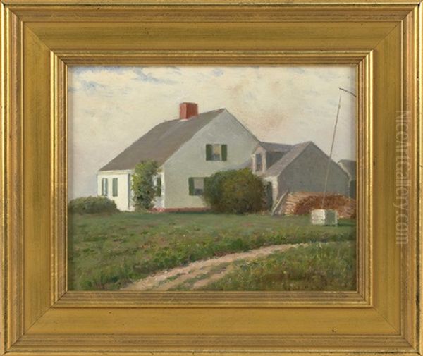 A Cape Cod House, Saquatucket Habor Oil Painting by Charles Drew Cahoon
