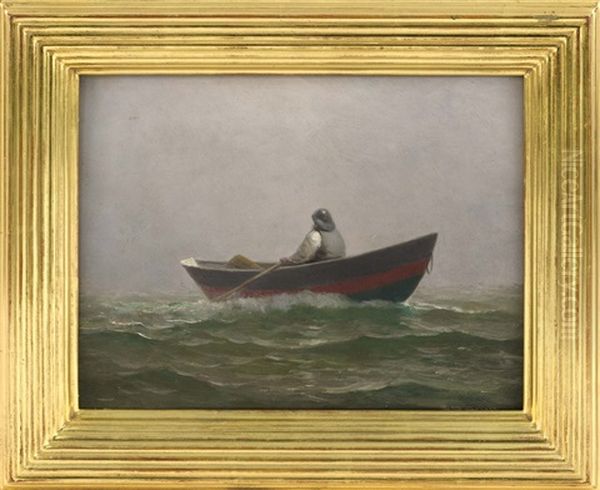 Cape Cod, Old Salt In A Dory Oil Painting by Charles Drew Cahoon