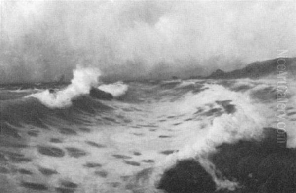 Ocean Waves Oil Painting by Charles Drew Cahoon