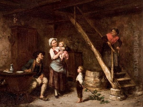 El Centro De Atencion Oil Painting by Leon Emile Caille