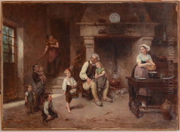 The Little Drummer Oil Painting by Leon Emile Caille