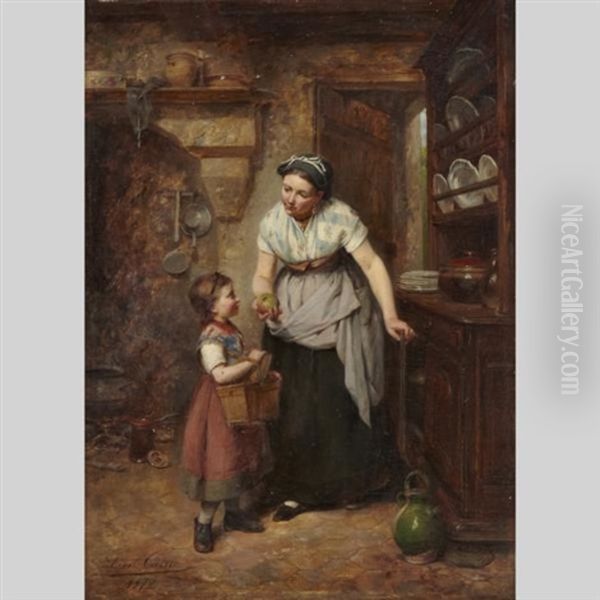 An Apple For The Day Oil Painting by Leon Emile Caille