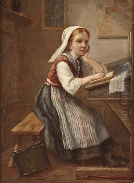In Der Lehrstube Oil Painting by Leon Emile Caille