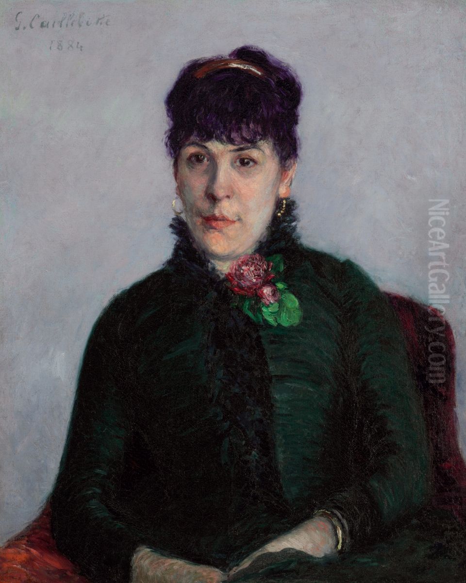 La Femme A La Rose Oil Painting by Gustave Caillebotte