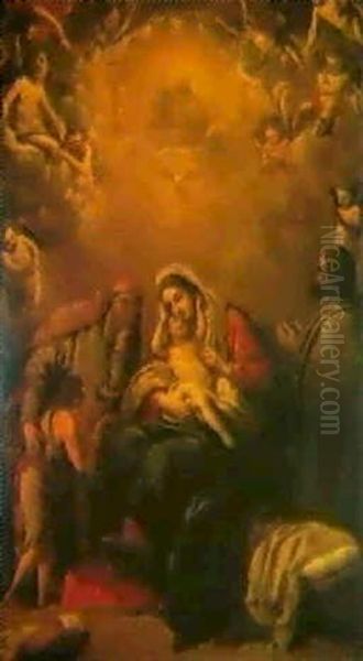 La Sagrada Familia Oil Painting by Eugenio Cajes