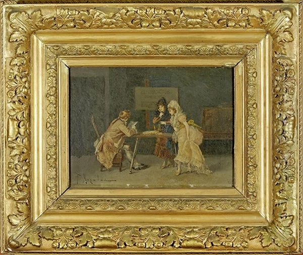 El Discretos Escribano Publico Oil Painting by Jose De Cala Y Moya