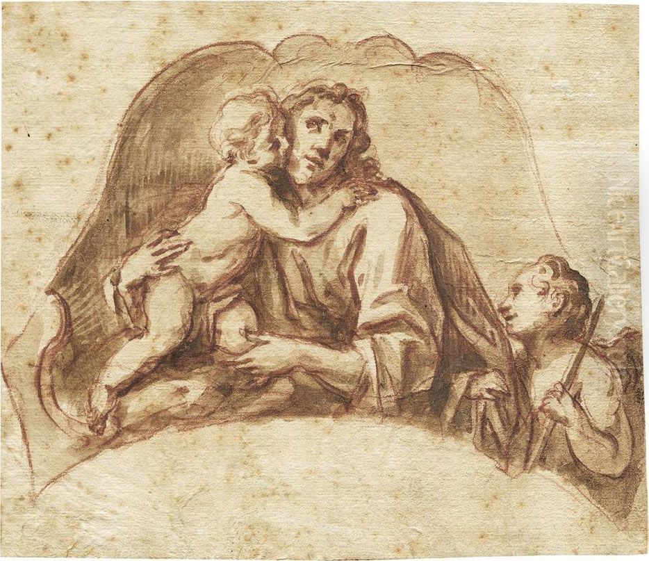 Christus Als Guter Hirte Oil Painting by Martino Altomonte