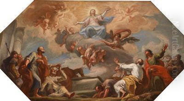 Diehimmelfahrt Mariens Oil Painting by Martino Altomonte