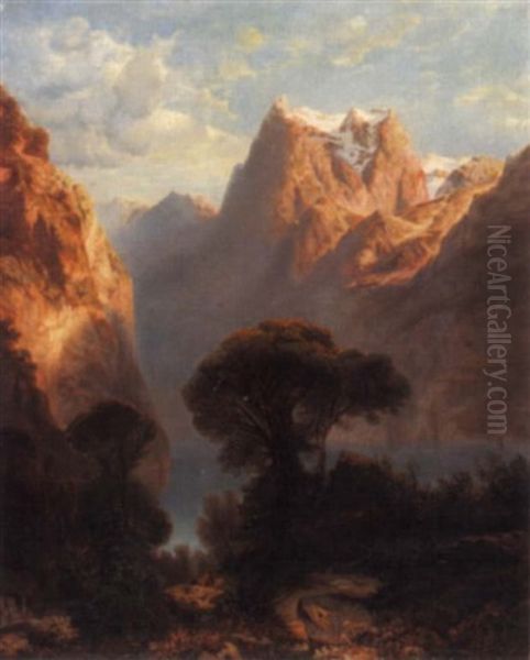 Urirostock Oil Painting by Alexandre Calame