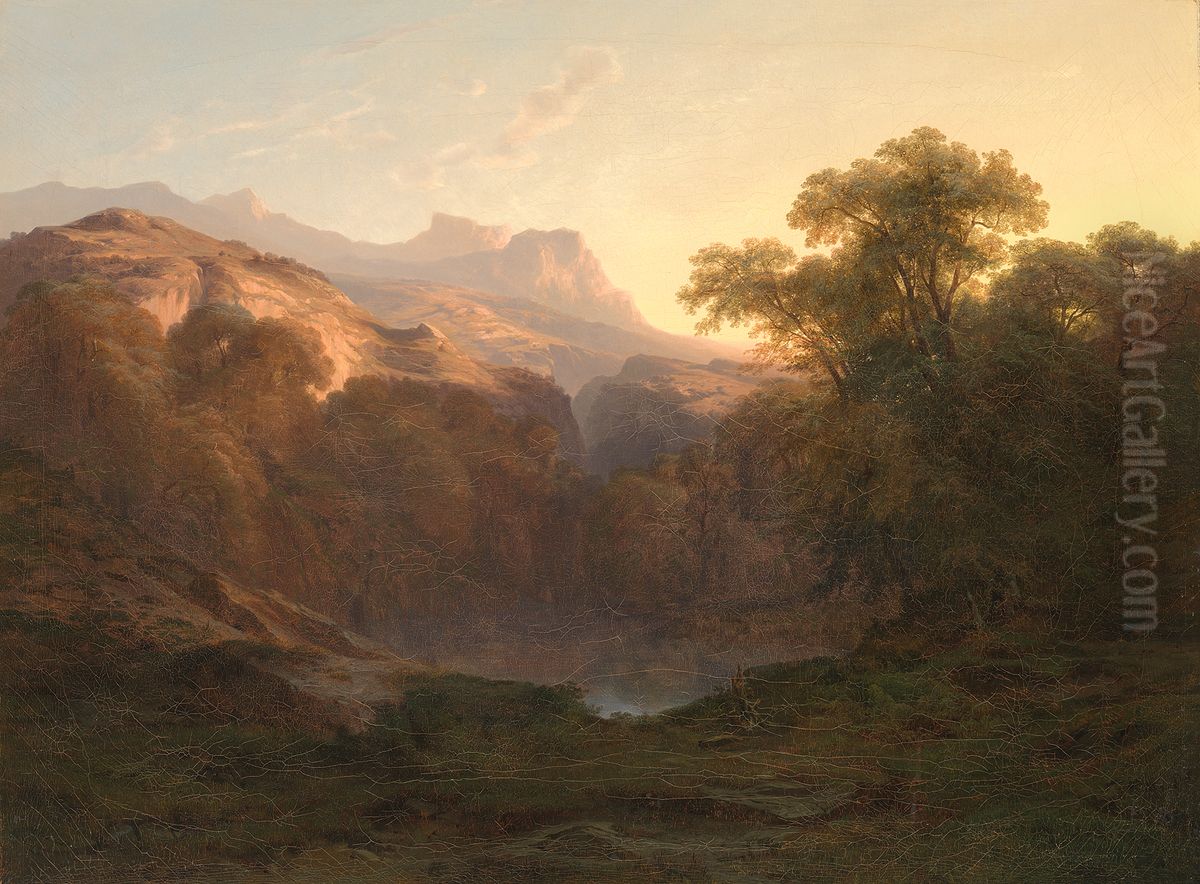 Berglandschap Oil Painting by Alexandre Calame