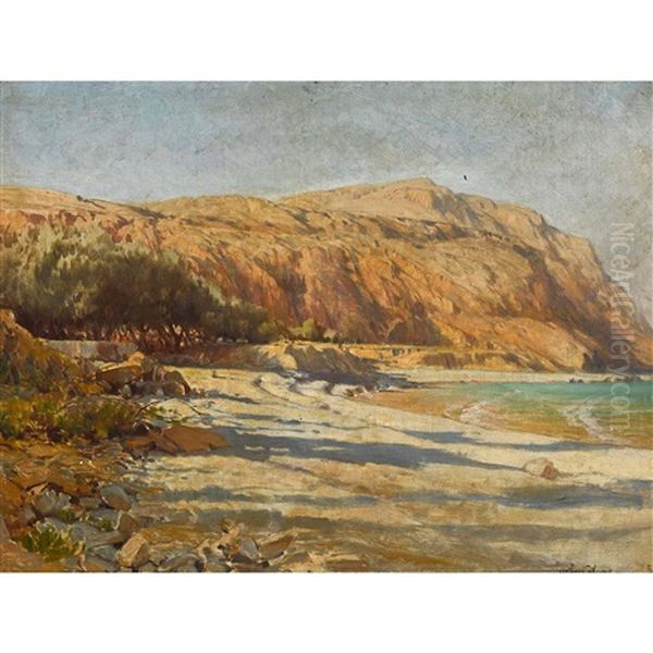 Sudliche Kustenlandschaft Oil Painting by Arthur Calame