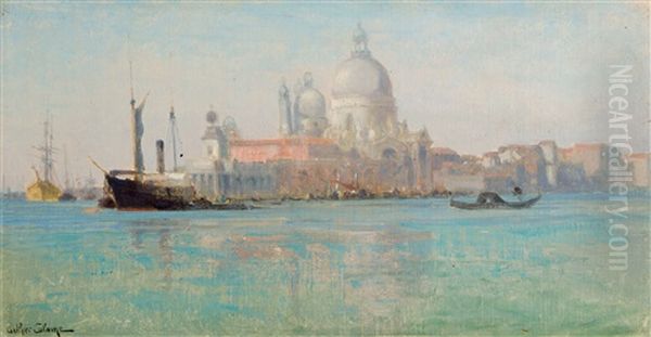 Venedig, Blick Auf Die Basilica Santa Maria Della Salute Oil Painting by Arthur Calame