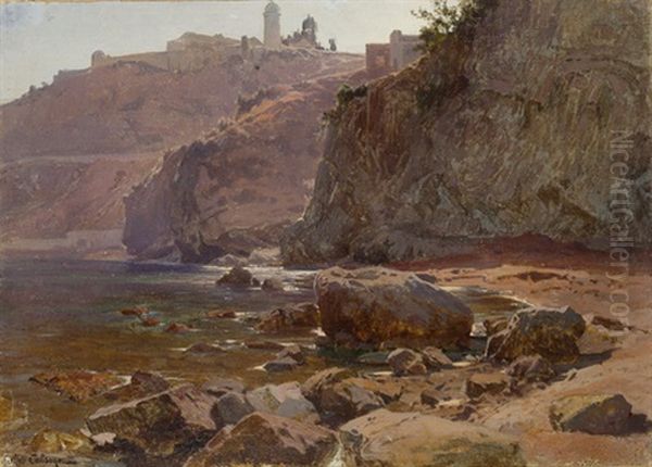 Mediterrane Kustenlandschaft Oil Painting by Arthur Calame