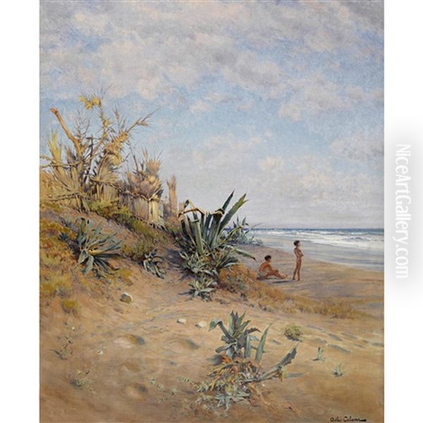 Dunes De Ventimiglia Oil Painting by Arthur Calame