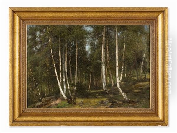 Birch Forest Oil Painting by Arthur Calame