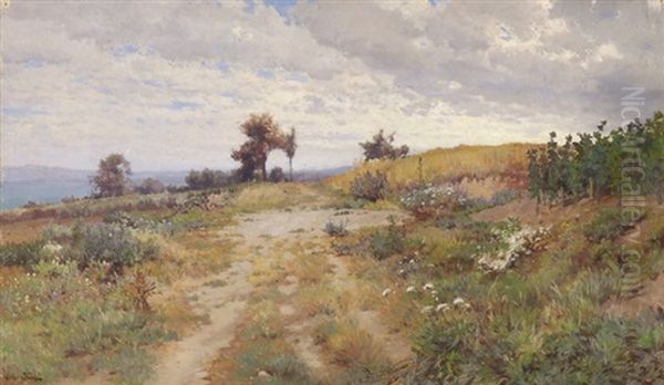 Seelandschaft Mit Kornfeld Oil Painting by Arthur Calame