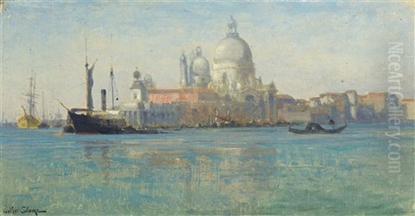 Vue De Venise - Santa Maria Della Salute Oil Painting by Arthur Calame