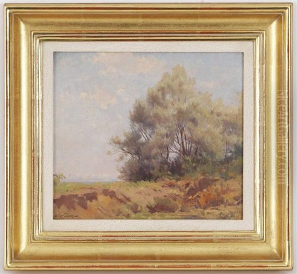 Paysage De Campagne Avec Percee Sur Le Lac Oil Painting by Arthur Calame