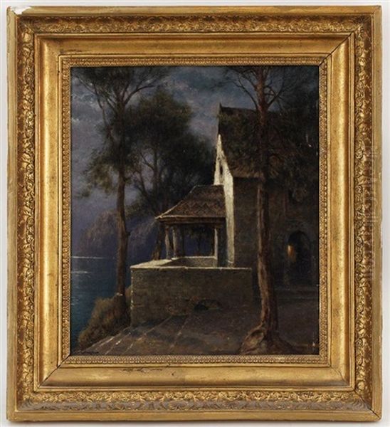 La Chapelle De Kindesmorthe Au Bord Du Lac De Lucerne Oil Painting by Arthur Calame