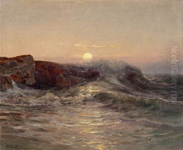 Sonnenuntergang Am Meer Oil Painting by Arthur Calame