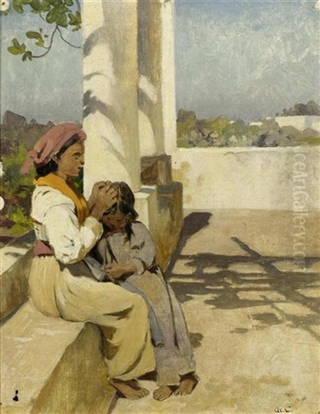 Mutter Mit Kind Oil Painting by Arthur Calame