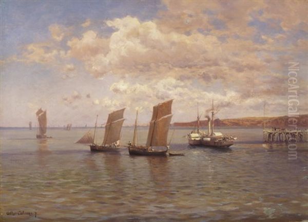 Boulogne Sur Mer Oil Painting by Arthur Calame