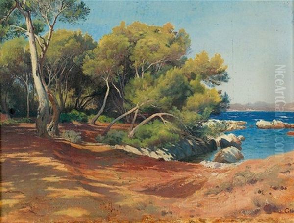 Kustenpartie In Sudfrankreich Oil Painting by Arthur Calame