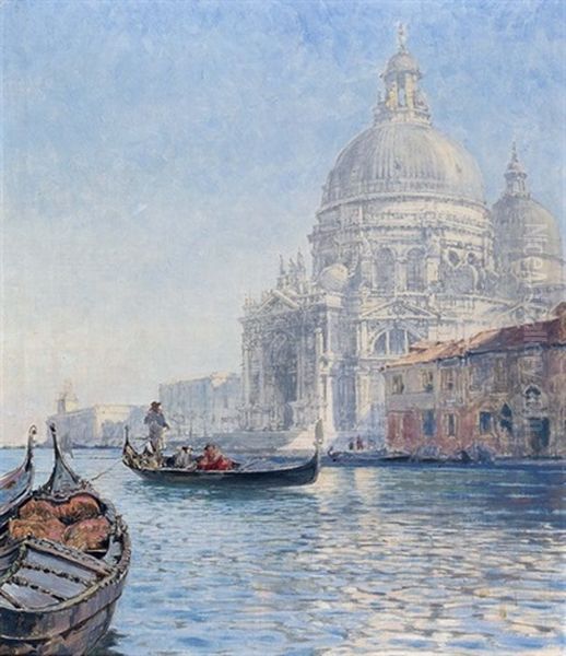 Canal Grande Mit Santa Maria Della Salute Oil Painting by Arthur Calame