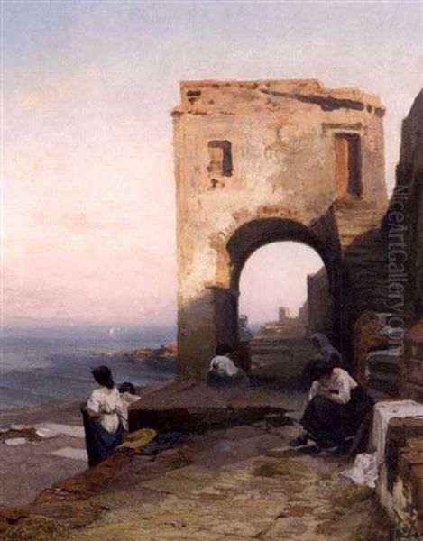Vue D'italie Oil Painting by Arthur Calame