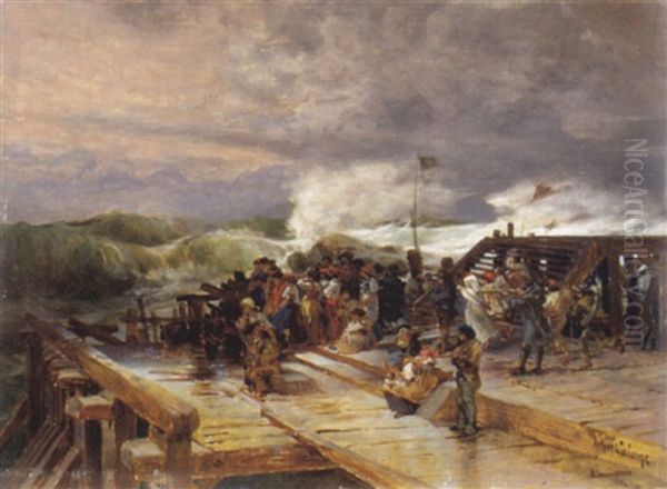 Un Sinistre En Mer Oil Painting by Arthur Calame