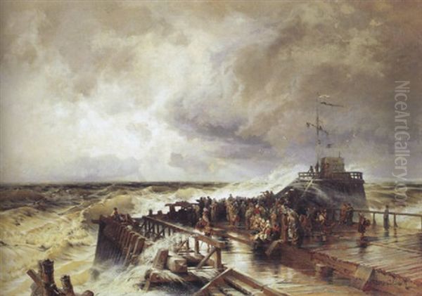 Un Sinistre En Mer (canale De La Manche), Boulogne Oil Painting by Arthur Calame