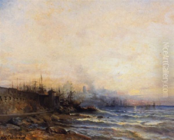 Lever De Soleil A Genes Oil Painting by Arthur Calame