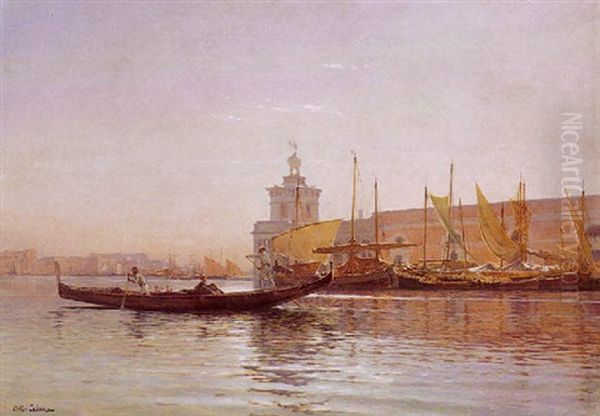 Punta Della Salute (venezia) Oil Painting by Arthur Calame
