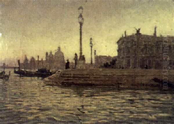 Venedig, Quai Bei San Marco Oil Painting by Arthur Calame