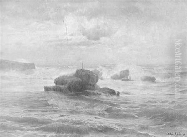 Ecueils De Biarritz Oil Painting by Arthur Calame