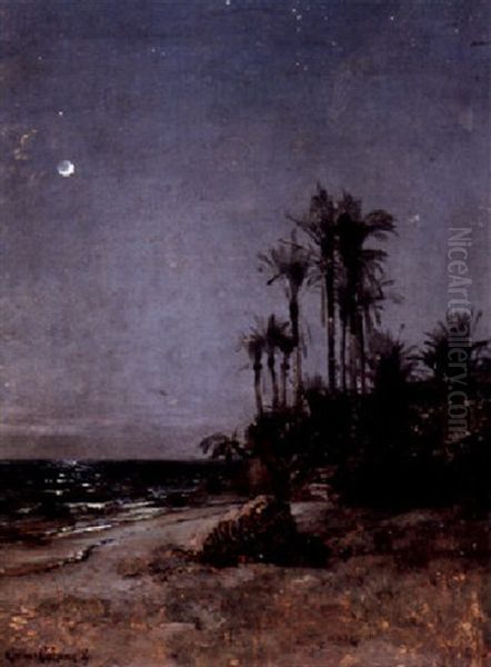 Bordigbera - Claire De Lune Oil Painting by Arthur Calame